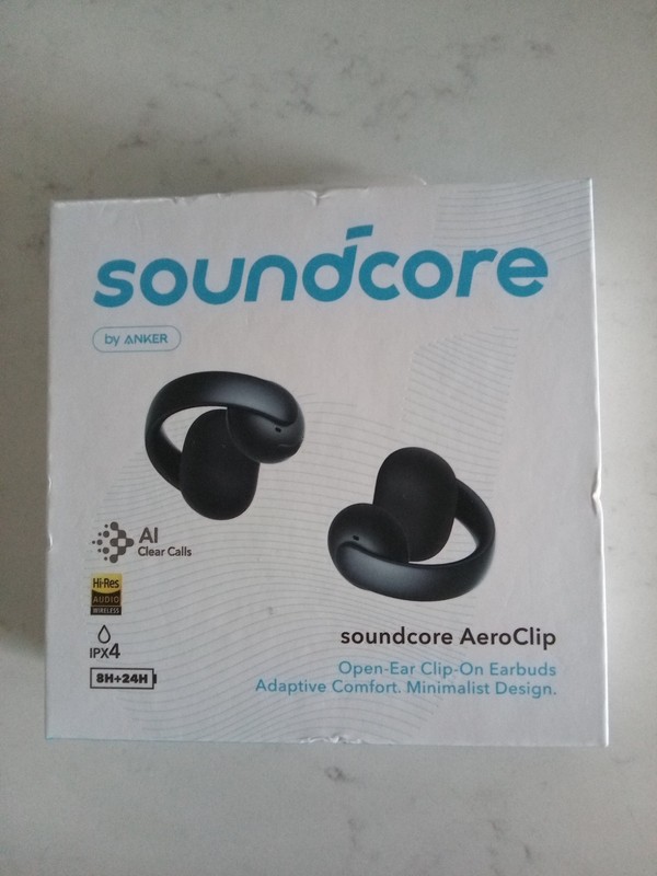 Anker Soundcore by AeroClip Open Ear Clip-On Earbuds, Black