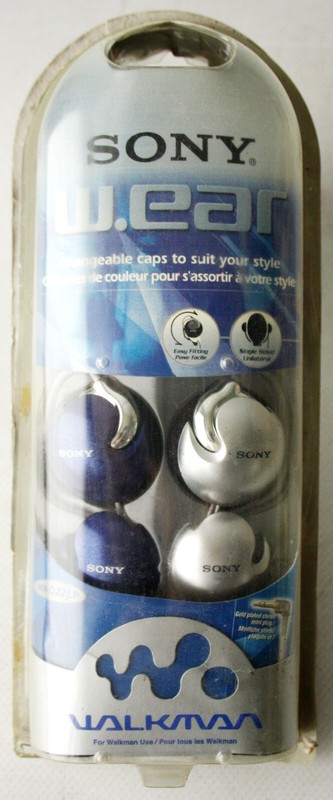 SONY 2003 W.EAR WALKMAN REPLACEABLE CAPS STEREO HEADPHONES MDR-Q22LP NEW !