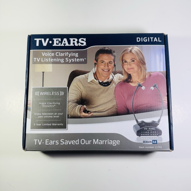 TV Ears 11741 Wireless 5.0 Dual Digital Voice Clarifying Headphones System-EUC