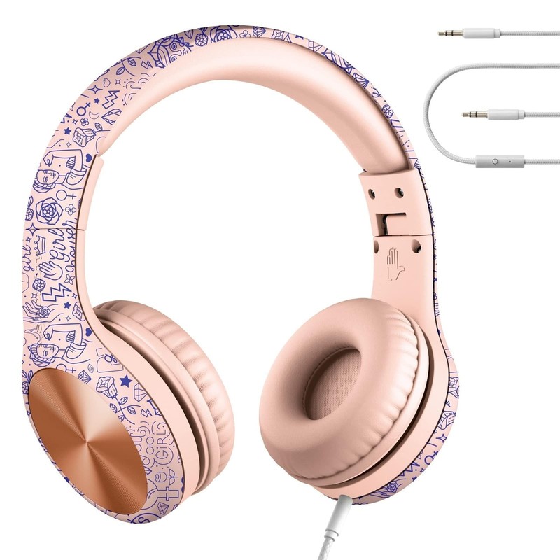 Connect+ Pro Wired Kids Headphones School Microphone Volume Limit Headset