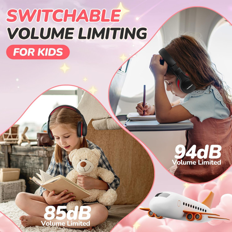 Kids Bluetooth Headphones, 60 Hours Playtime, Bluetooth 5.4 Kids Headphones Wire gallery