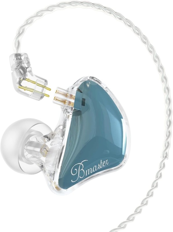 BASN Bmaster Triple Driver IEM In-Ear Monitor Headphones Blue 2Pin 6.3mm Case