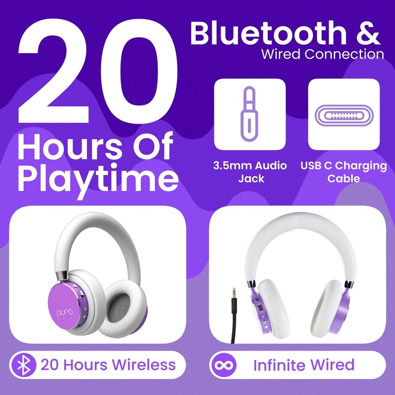Kids Wireless Headphones – Volume-Limiting 85dB, Built-in Mic, Studio-Grade S... gallery