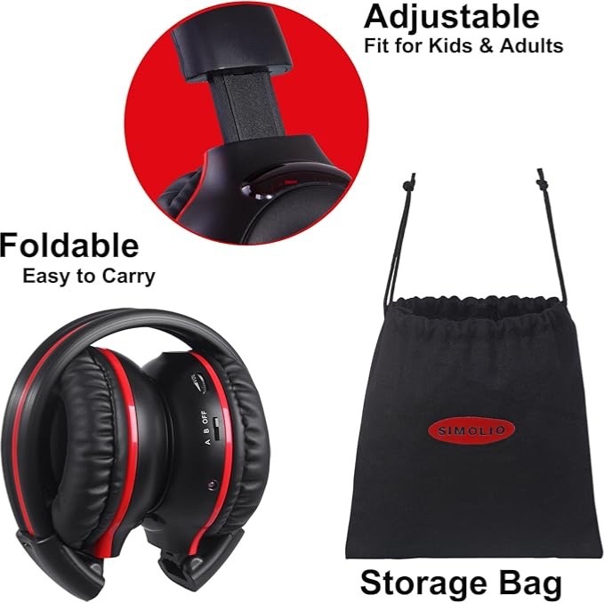 Kids Two-Channel IR Wireless Headphones Over-Ear Stereo Honda Odyssey Rear.w/bag gallery