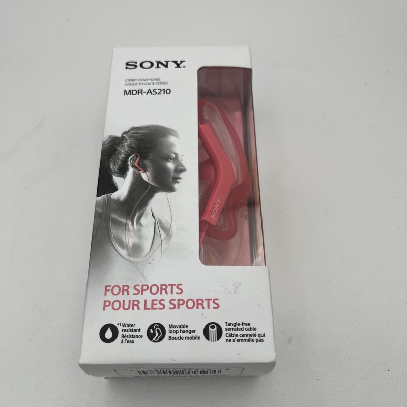 Sony Sport PINK MDR-AS210 Lightweight Adjustable Compact Headphones *RARE*
