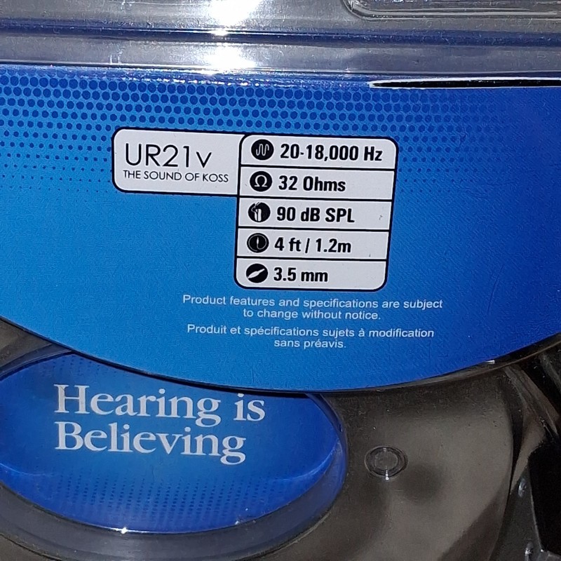 Koss UR21v On Ear Adjustable Stereo Headphones Silver Wired 3.5mm New In Package gallery