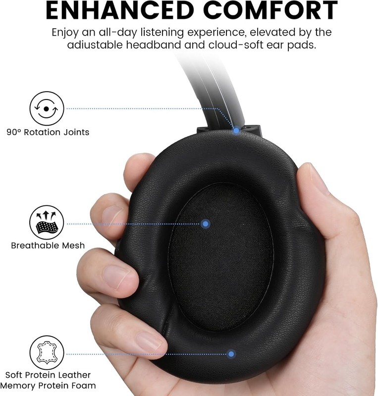 Y8+ Hybrid Noise Cancelling Headphones, 100H Playtime, Bluetooth 6.0 gallery