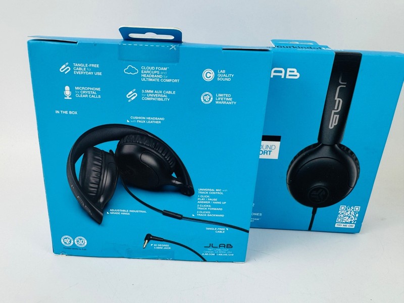 JLAB Studio2 Wired On-Ear Headphones (x2) & GoPOP+ True Wireless Earbuds Bundle gallery