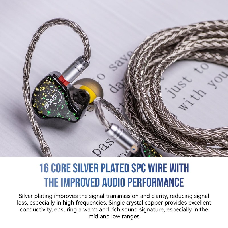 2m Silver Plated 16 Core IEM Cable for Earbuds, Audiophile Earphone Wire (2Pin) gallery