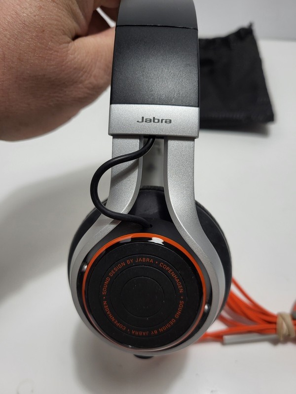 Jabra Copenhagen Wired Headphones Black/Silver/Orange Working Nice Condition gallery