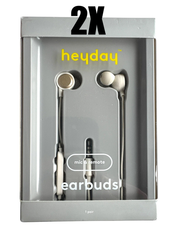 2X Heyday Wired Earbuds with Microphone & Remote -Off White
