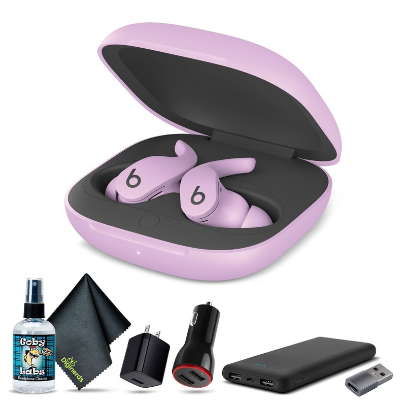 Beats Fit Pro Noise-Canceling True Wireless In-Ear Headphones (Purple) Bundle +