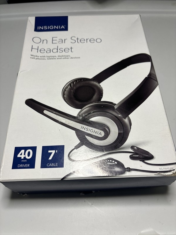 Insignia – On-Ear Stereo Headset – tablets pc laptop smartphone- BlackOPENBOX‼️
