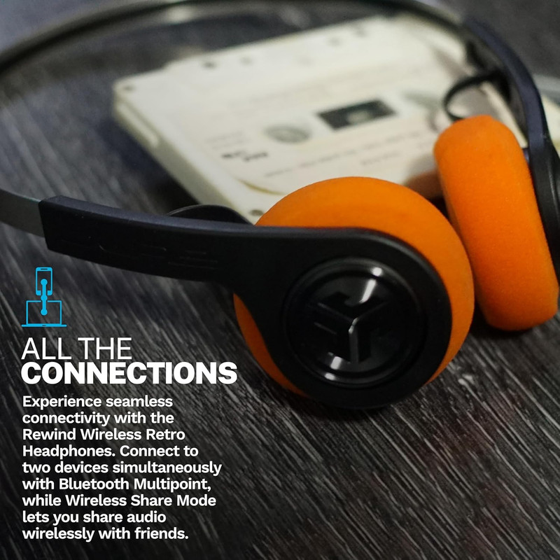 Jlab Rewind 2 Wireless Retro Headphones, 20+ Hours Playtime, App Support, Blueto gallery