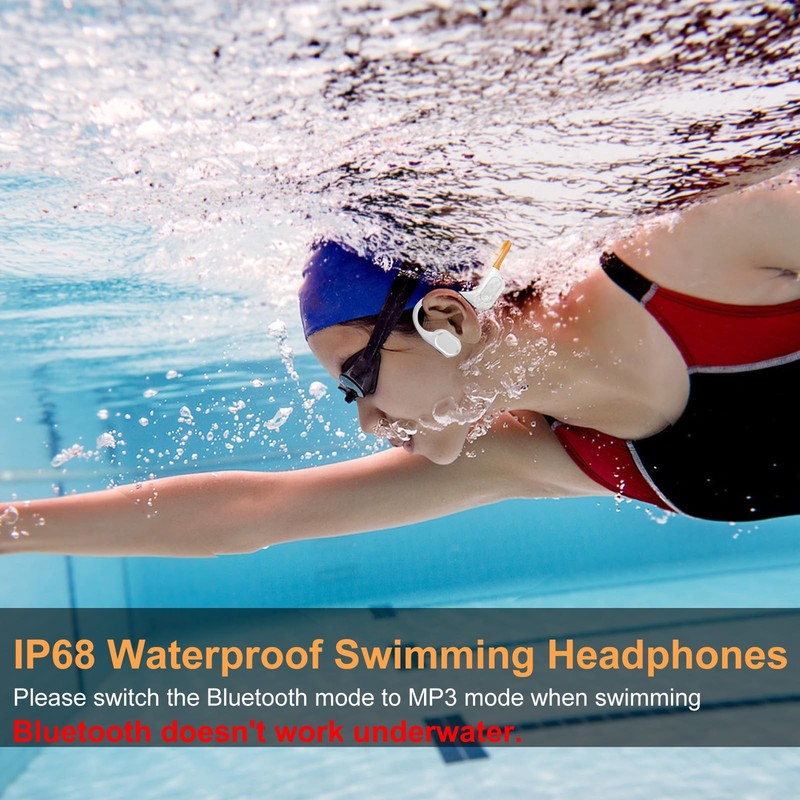 RR SPORTS Bone Conduction Bluetooth Headphones-SurfAudio, IP68 Waterproof Swimmi gallery