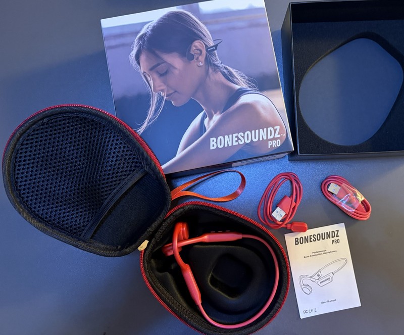 Bonesoundz Pro Bone Conduction Headphones Pink Waterproof Bluetooth Open Box gallery