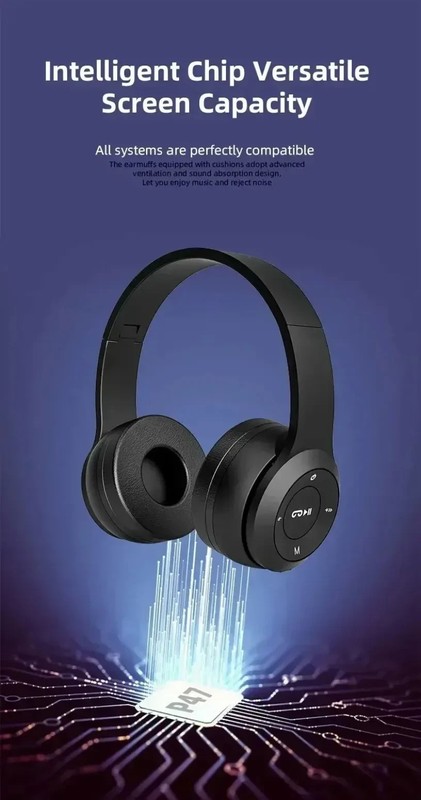 P47 Wireless Bluetooth 5.0 Headphones Over Ear Foldable FM Radio TF Card Mic gallery