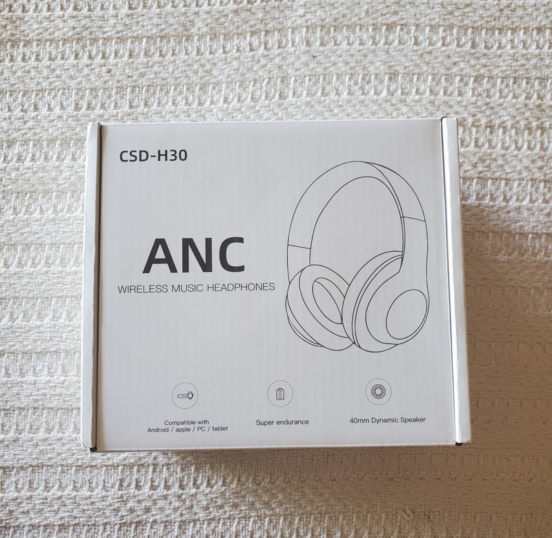 CSD-H30 ANC Wireless Bluetooth Headphones, 40mm Drivers, Over-Ear, Black
