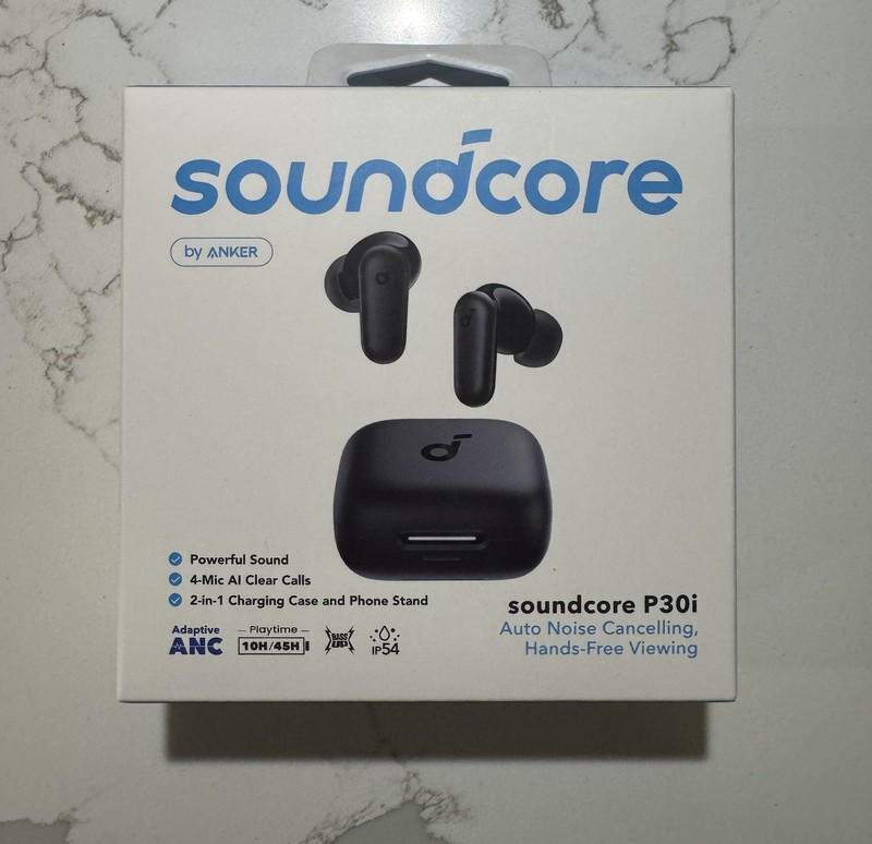 Soundcore P30i by Anker – Auto Noise Cancelling Wireless Earbuds (Black) – NEW