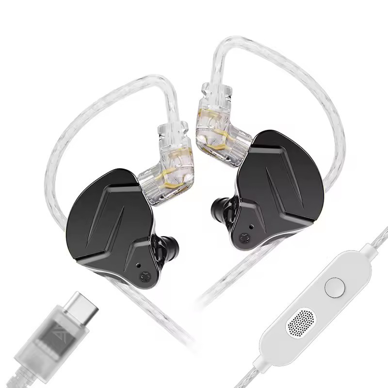 KZ ZSN PRO X HiFi in Ear Monitor IEM Headphones USB Type-C – Black w/ Microphone