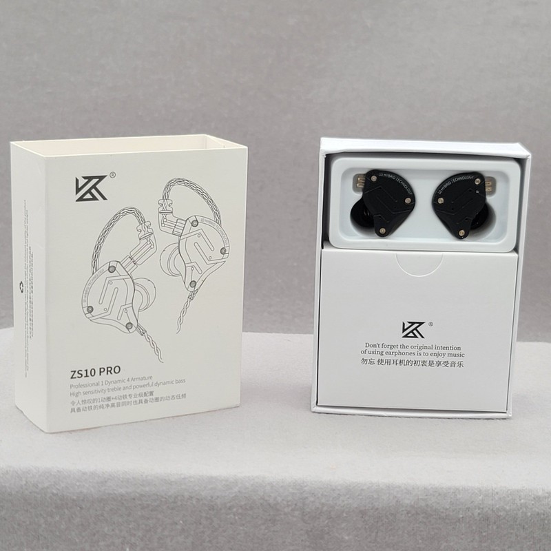 KZ ZS10 PRO Hybrid HiFi In Ear Monitors Stone Black with Mic 1DD 4BA Earphones