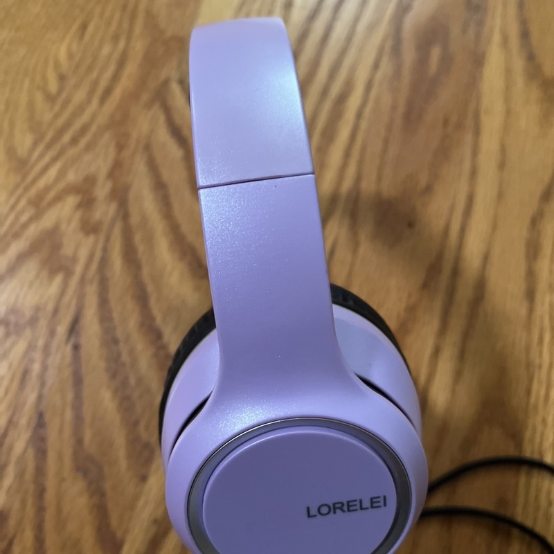 LORELEI X6 Over-Ear Wired Stereo Bass Headphones with Microphone, PURPLE 🟣💜 gallery