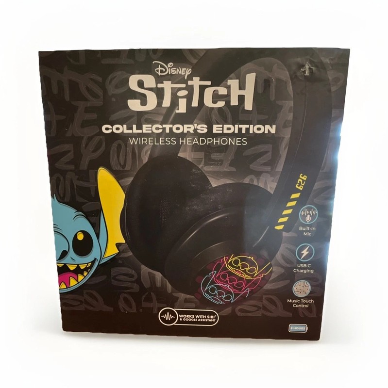 Disney Stitch Collector’s Edition Wireless Headphones Bluetooth Built-In Mic US…