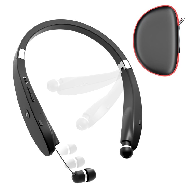 Bluetooth Neckband Headphones, Dpvisn Foldable Wireless Standard, Black