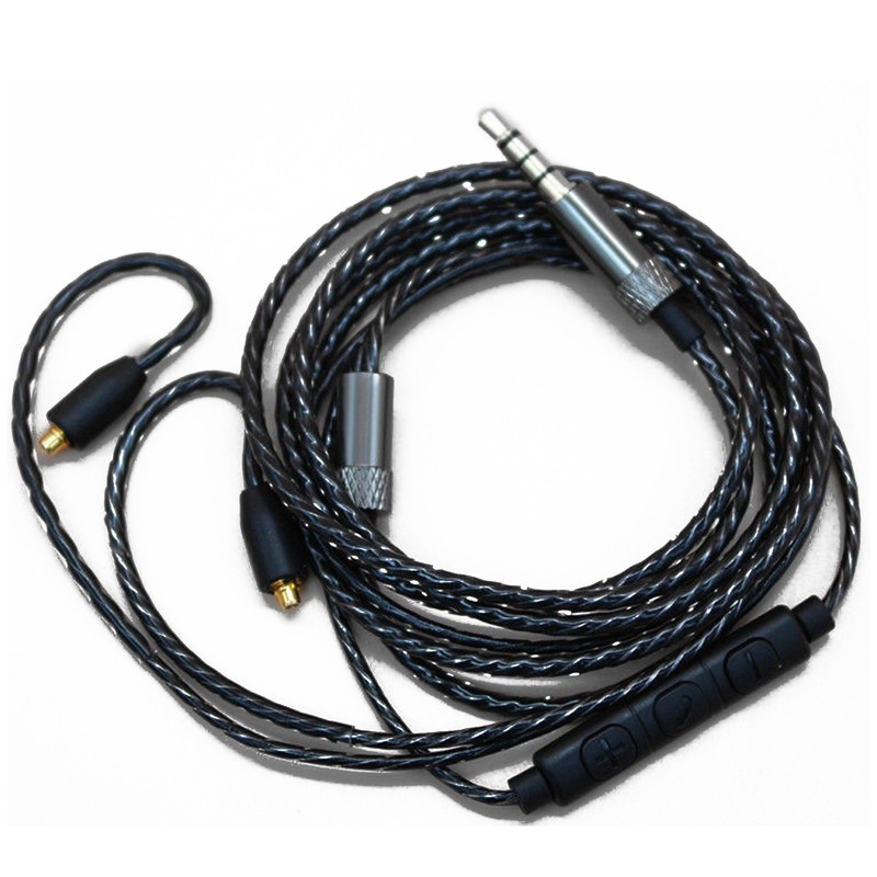 PVC MMCX Audio Cable Volume Control For Shure SE215/425/535/846 Black With Mic gallery