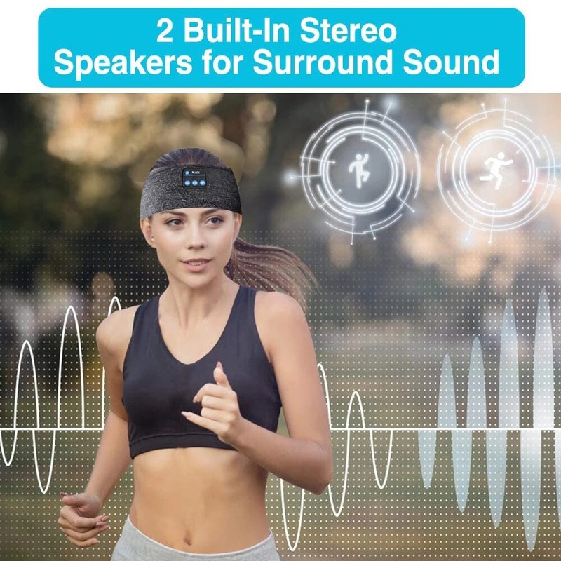 Wireless Bluetooth 5.0 Sports Stereo Headband Headphones Sleep Music Washable US gallery