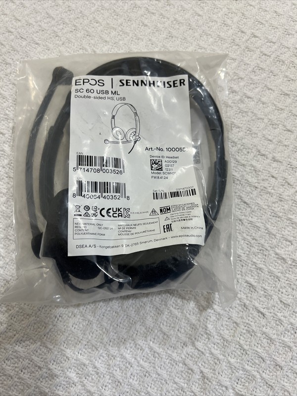 Sennheiser SC 60 USB ML Headset Double-Sided HS,USB Headphone 840064403528 EPOS