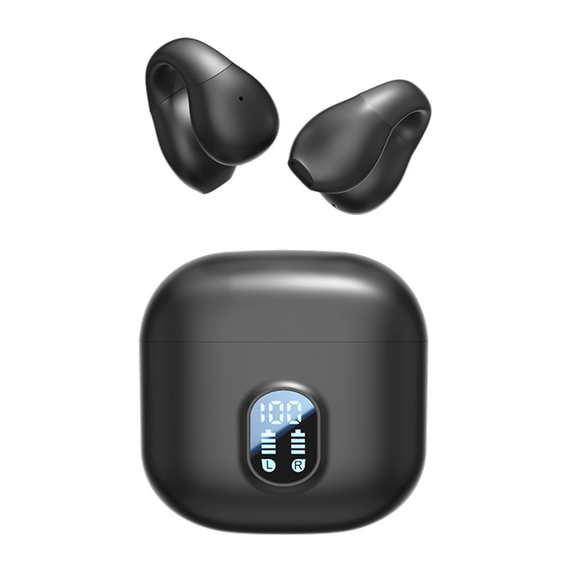 MAcnas Clip on Earbuds Open Ear Wireless Bluetooth 5.4 Black