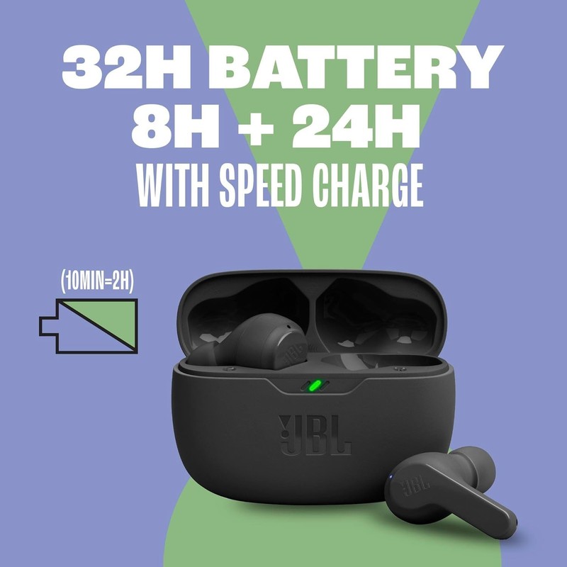 JBL Vibe Beam True Wireless Earbuds Black Deep Bass Sound Water & Dust Resistant gallery
