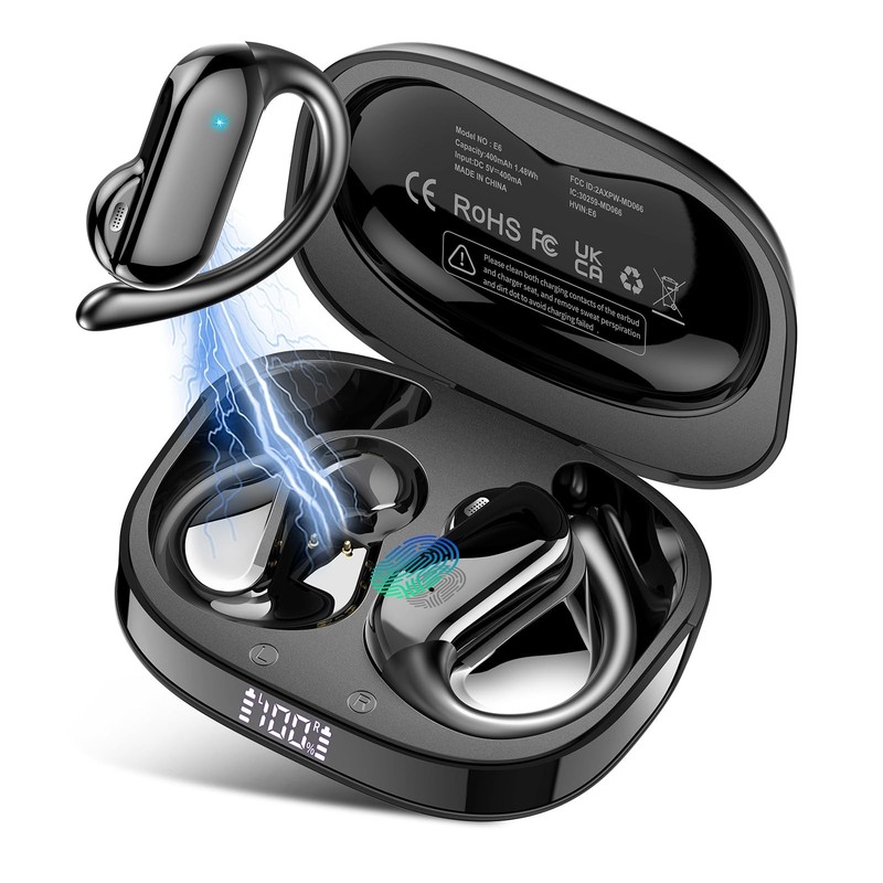 Open Ear Earbuds, Bluetooth 5.4 Wireless Earbuds with Ear Hooks, 32H HiFi Ste…