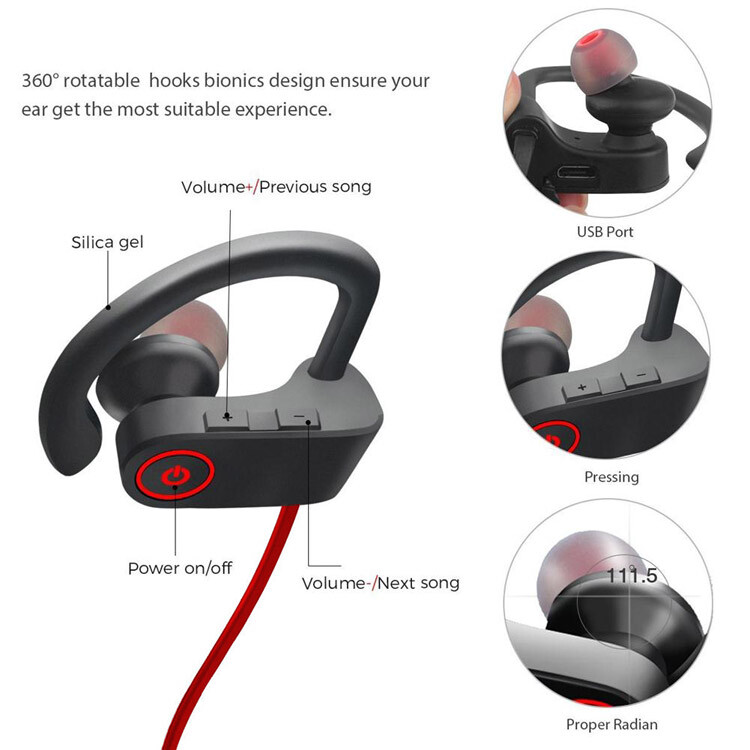 Waterproof Bluetooth 5.0 Stereo Sport Wireless Headphones in Ear Headset lot USA gallery