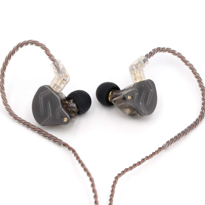 Linsoul KZ ZSN Pro Dual Driver 1BA+1DD Hybrid Metal Earphones Normal, Black