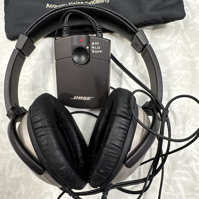 Vtg Y2K 2000s QC1 Bose Headphones Noise Cancelling Working -Good Ear Pads, Parts