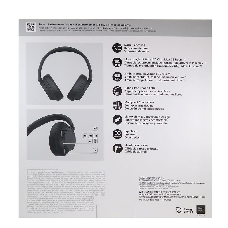 Sony Wireless Over-Ear Noise-Canceling Headphones WHCH720N/B (Black) gallery
