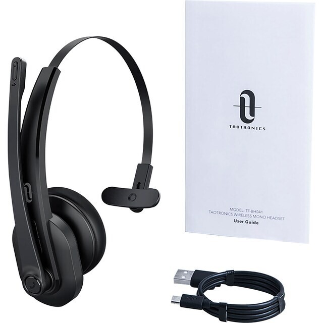 TaoTronics Wireless Mono Headset Home Office, Truck, Car, AI Noise Insulation