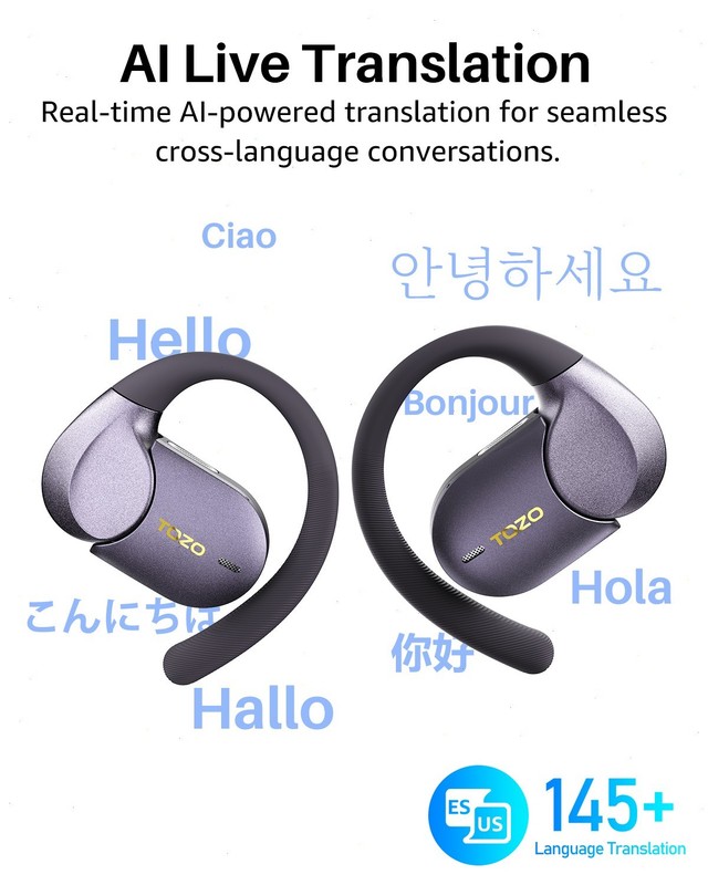 TOZO X2 Pro Open Ear Bluetooth Headphones w/ Al Voice Assistant Wireless Earbuds gallery