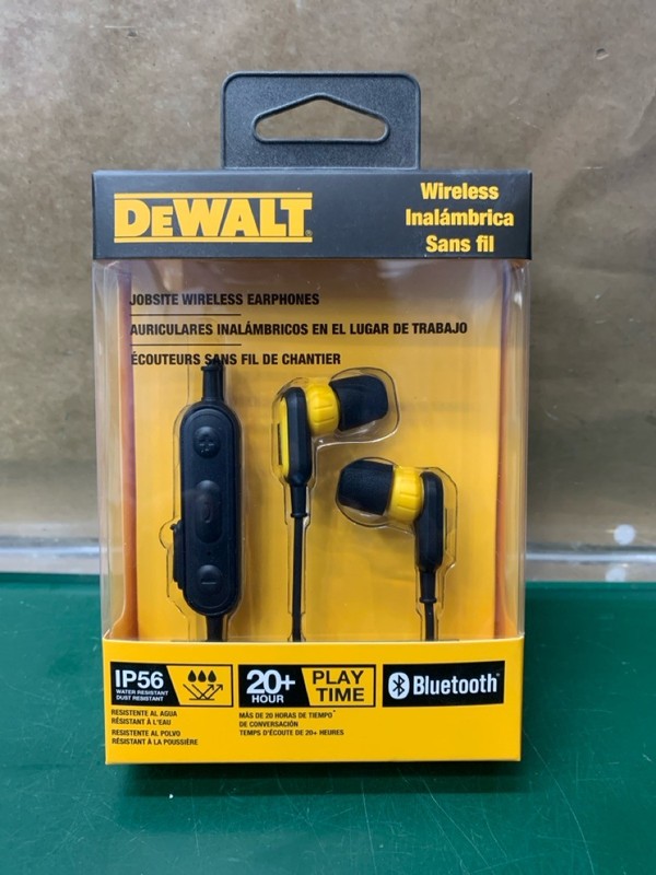DEWALT DXMA1909935 IP56 WATER RESISTANT BT JOBSITE WIRELESS EARBUDS (E10050491)
