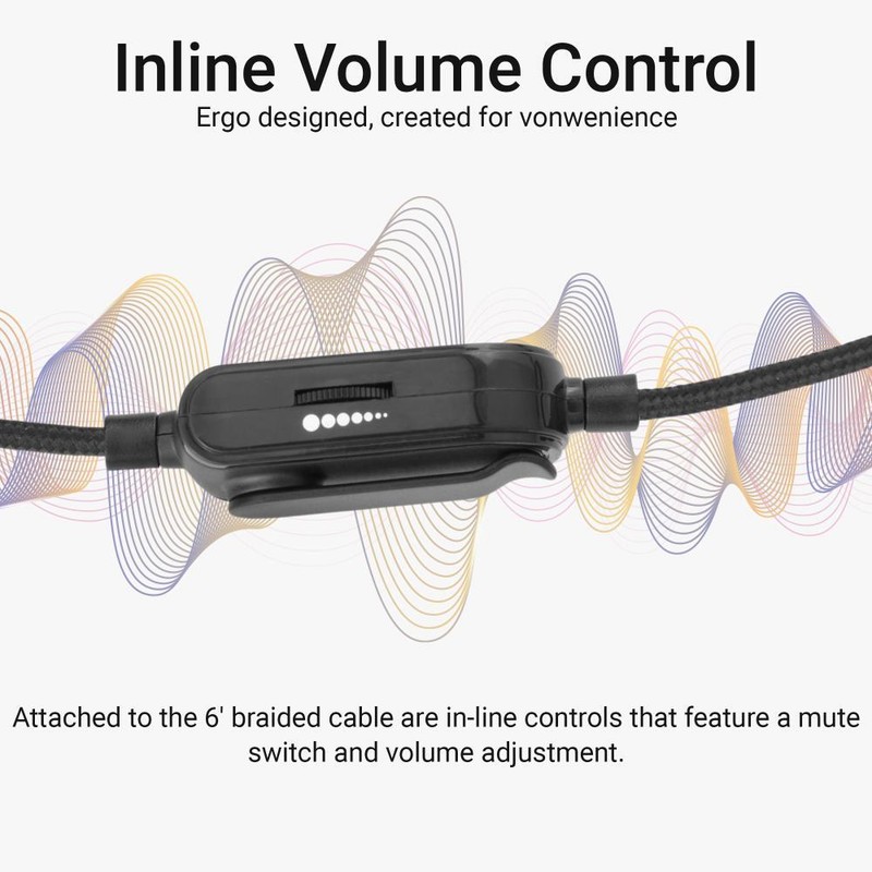 Xcellon Wired On-Ear Headset with Boom Mic USB-A & USB-C Mute Volume Control gallery