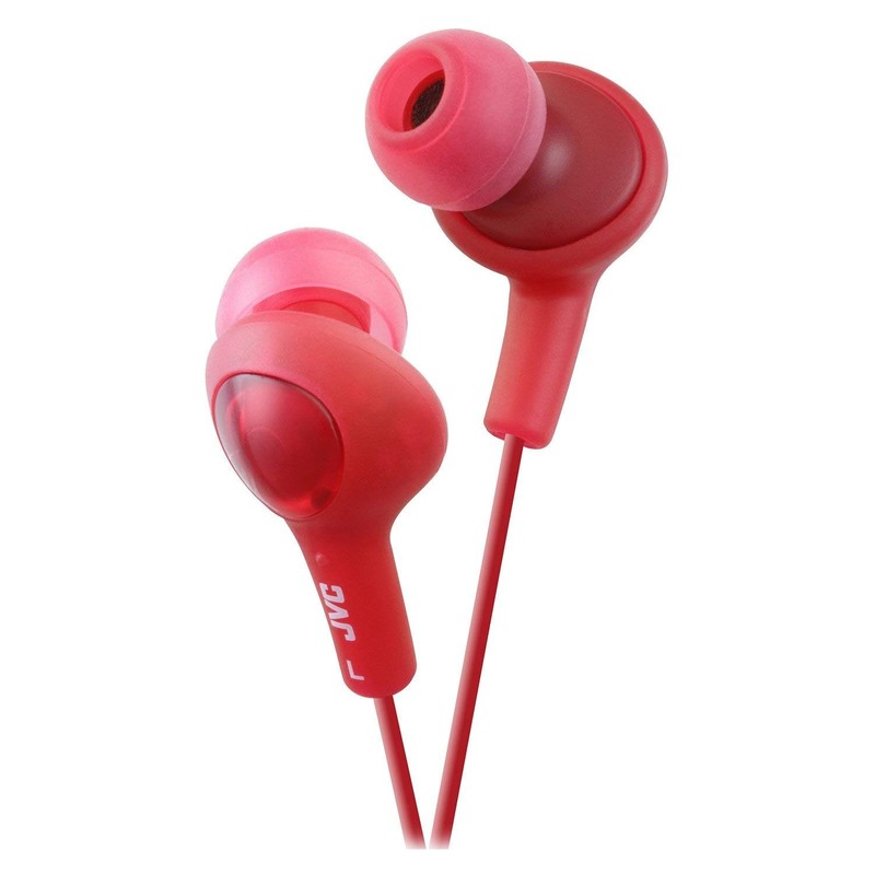 Jvc Gumy Plus Raspberry Red Inner Ear Headphones Comfortable Fit Gold Plug