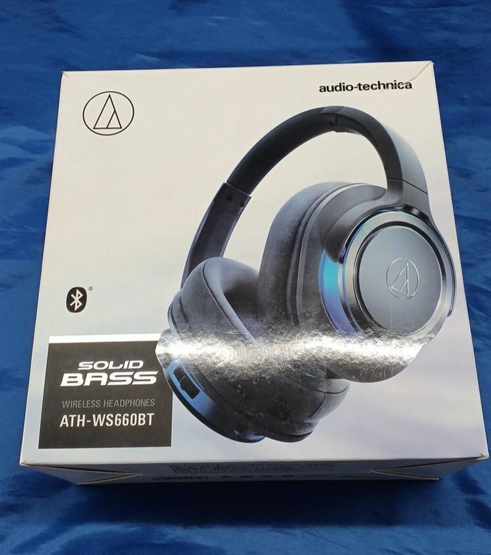 audio-technica ATH-WS660BT Solid Bass Wireless Headphones Gunmetal Blue