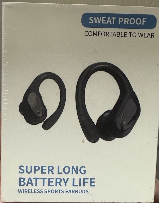 Wireless Bluetooth Sports Earbuds Black Sweat-Proof Ear-hook Built-In Mic (Pink)