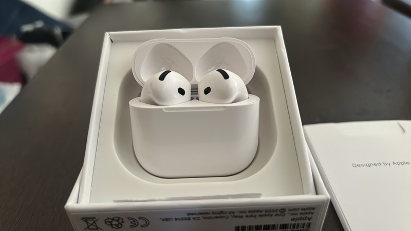 Apple AirPods (4th Gen with ANC) White Bluetooth Wireless Earbuds w/ Mic + Case gallery