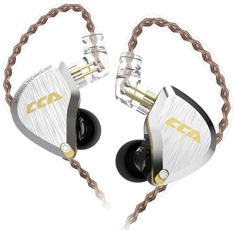 CCA C12 In-Ear Monitors, 5BA+1DD Hybrid Hifi Stereo Noise Isolating IEM Wired Ea