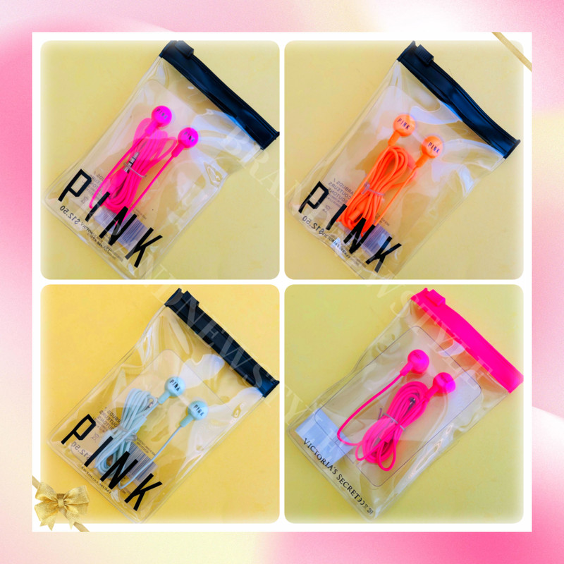 Victoria’s Secret PINK Earphones Earbuds Wired 4 Ft Cord U Pick 1 color NEW