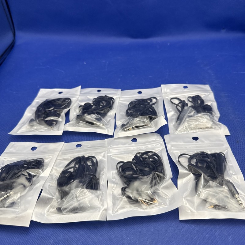 Lot Of 8 Califone Earbuds With Mic And To Go Plug