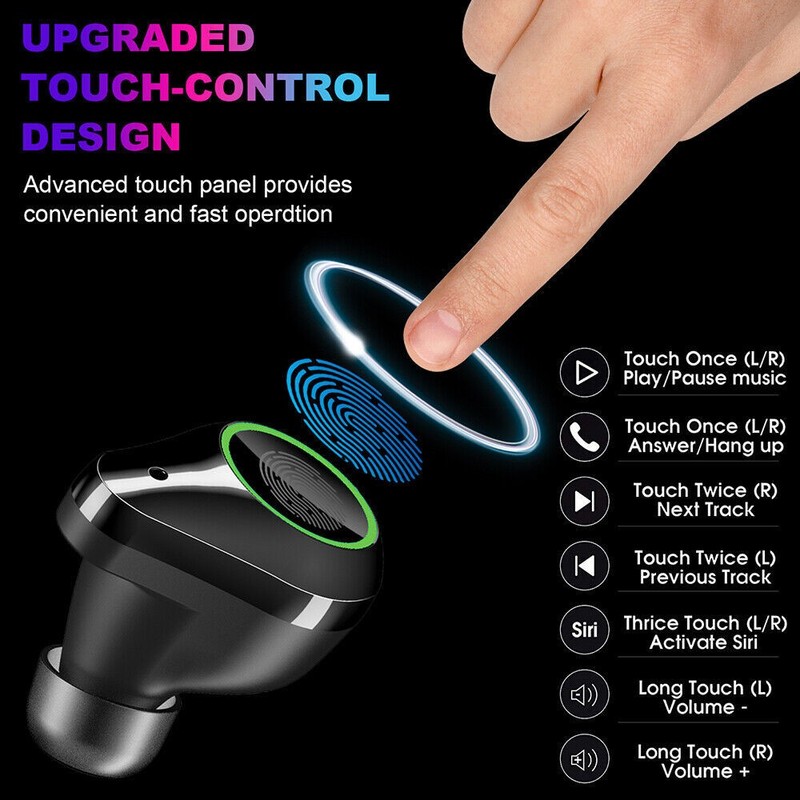 Bluetooth Earphone Wireless Headphones Headset for iPhone Cell Phone Android gallery